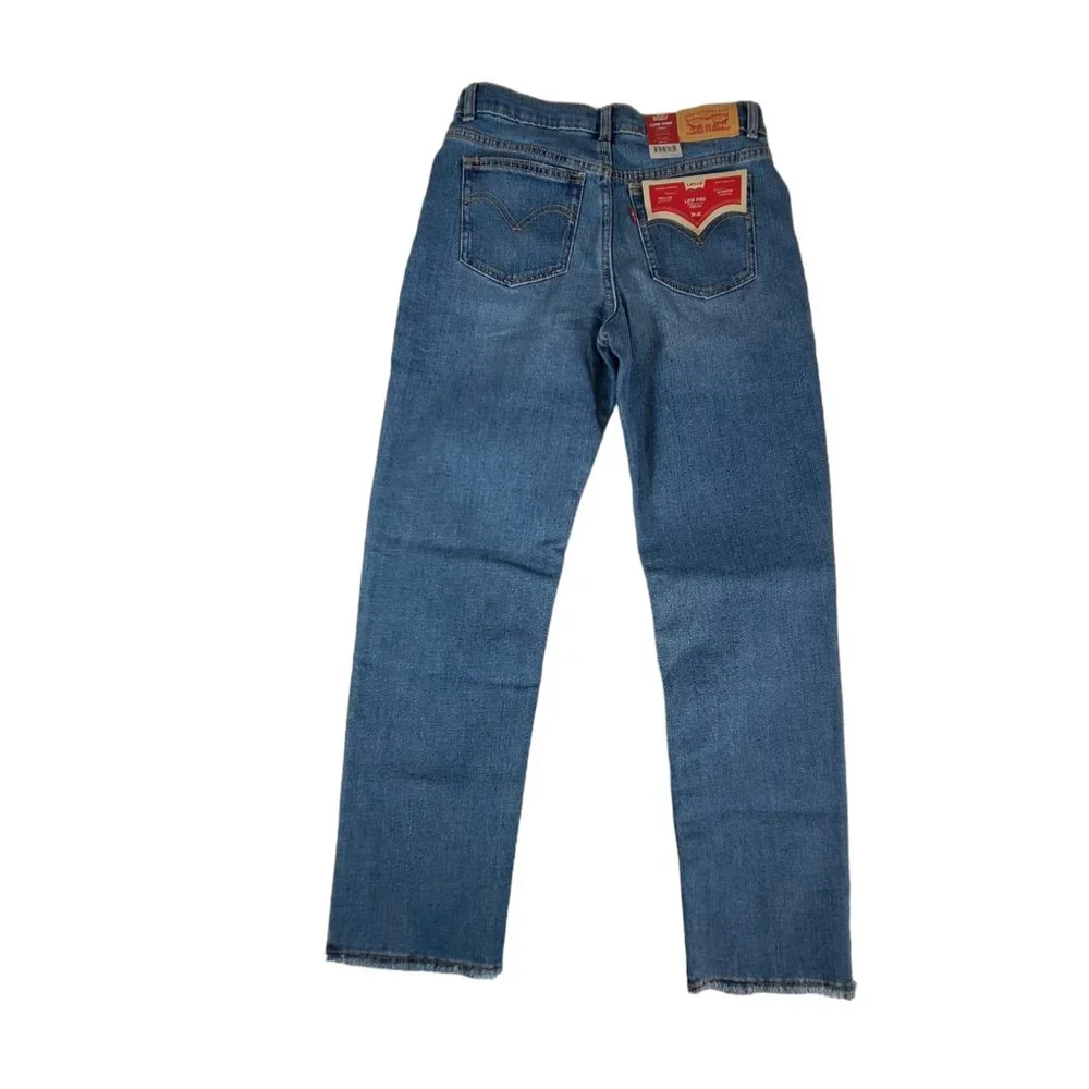 Levi's Girls Size 12R Blue Solid Low Pro Straight Cut Jeans Mid Rise NWT - Picture 2 of 14
